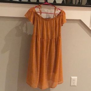 Mustard off the shoulder sun dress